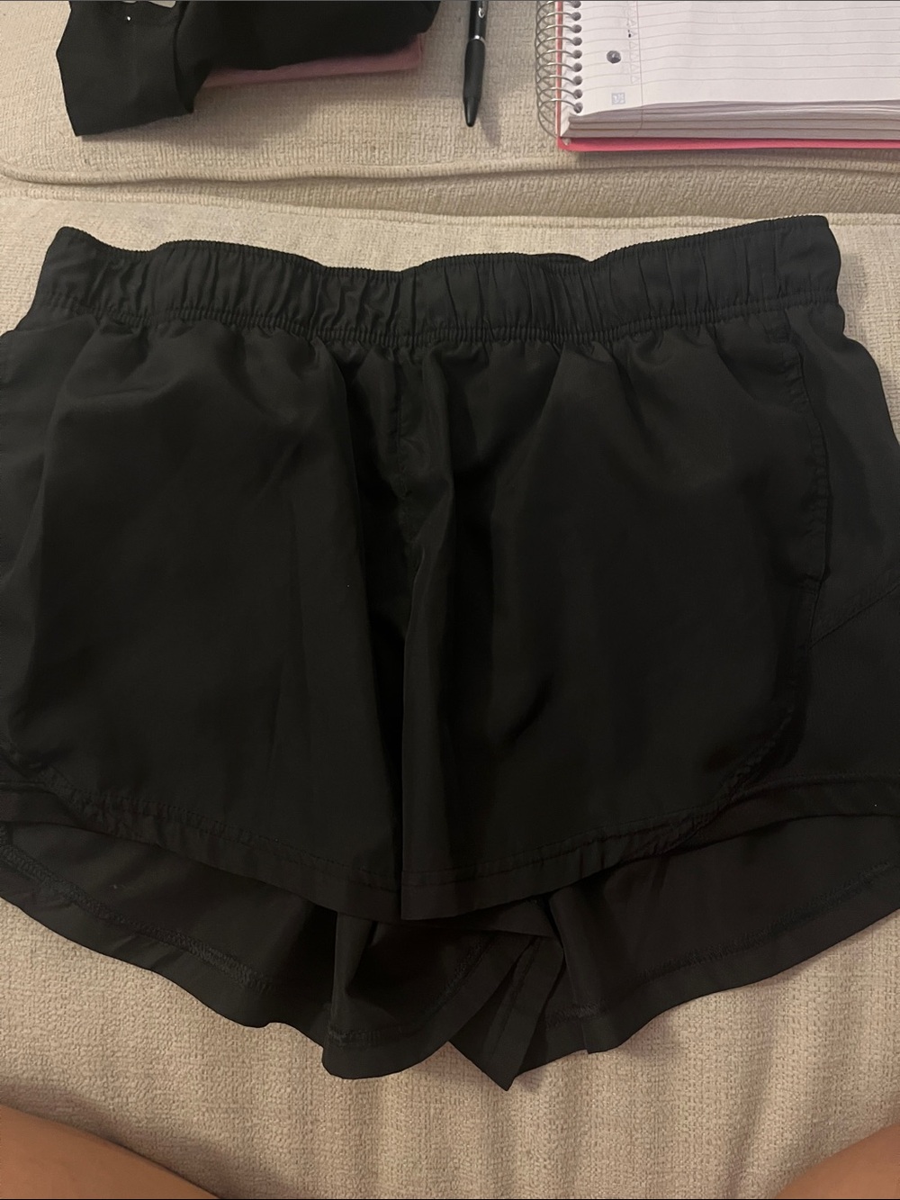 Athletic Works Black Women's Athletic Shorts with Elastic Waist